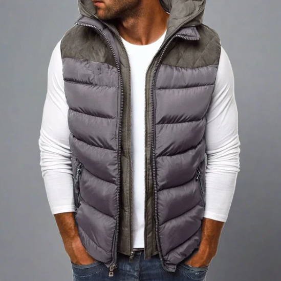 Veston hiver homme chaud avec capuche amovible