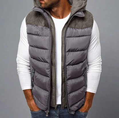 Veston hiver homme chaud avec capuche amovible