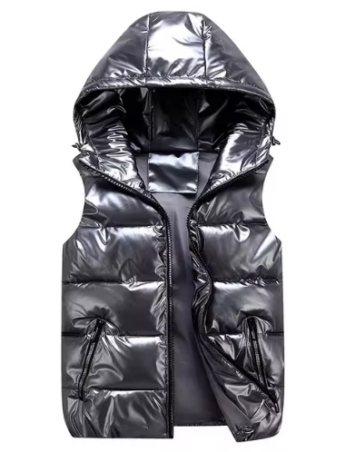 Gilet sans manches doublé duvet noir homme hiver - PanierRoyale