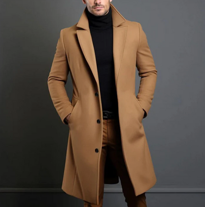 Manteau Homme Hiver Laine Brun Chic - PanierRoyale