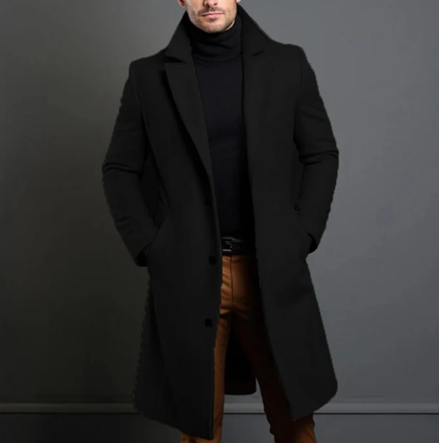 Manteau Homme Hiver Laine Brun Chic
