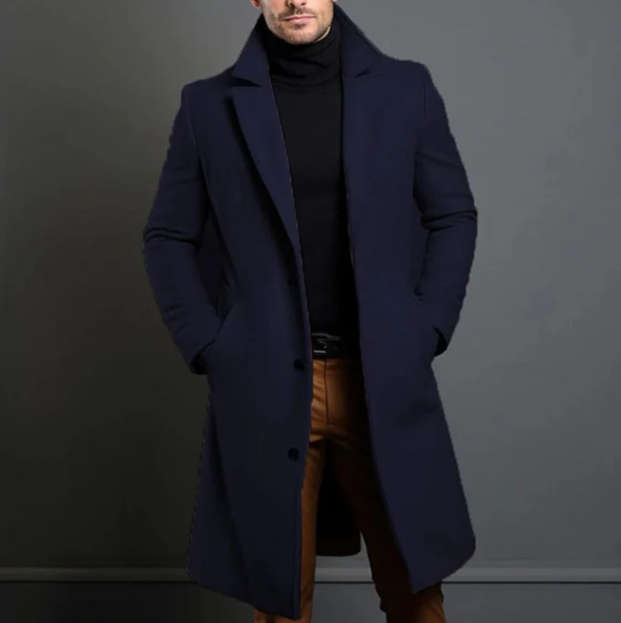 Manteau Homme Hiver Laine Brun Chic