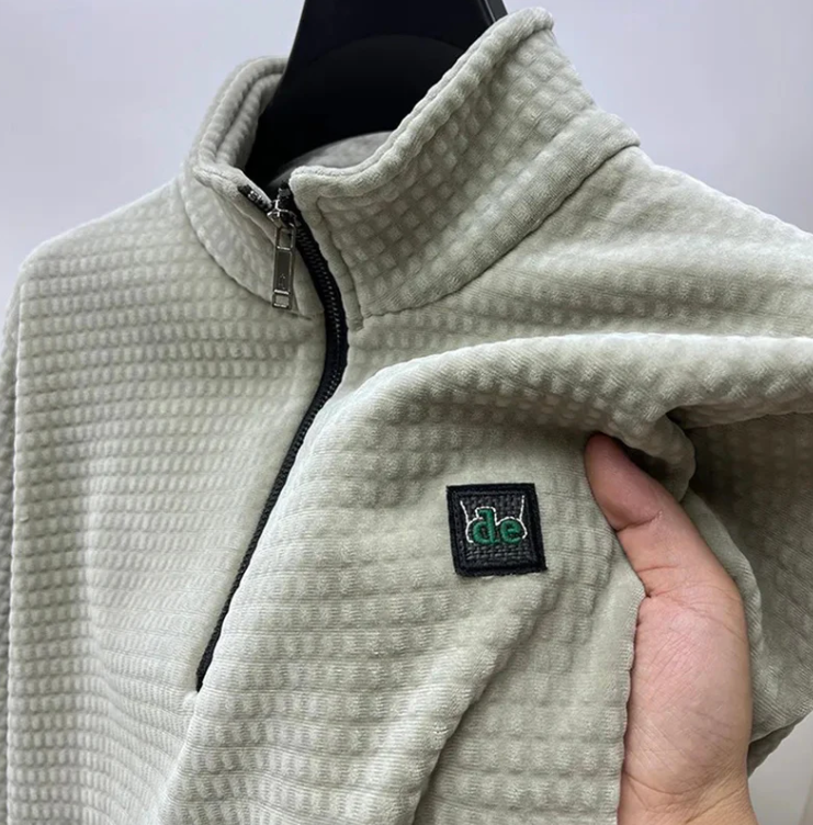 Veste Polaire Unisexe Col Montant Gris Mélangé - PanierRoyale