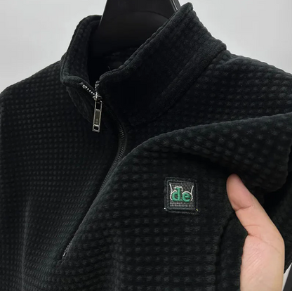 Veste Polaire Unisexe Col Montant Gris Mélangé
