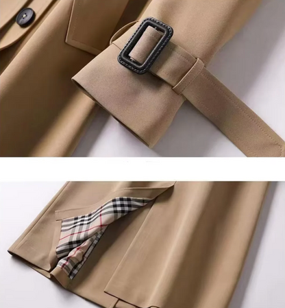 Trench-coat Femme Imperméable Ceinturé Coupe Ajustée Mi-saison