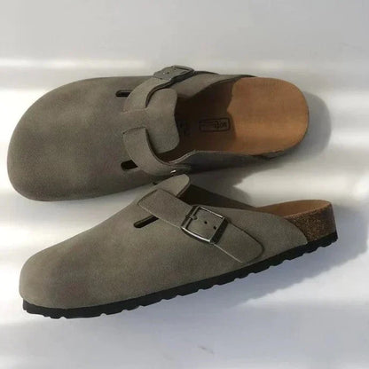 Sabots Suède Découpes Boucle Élégants