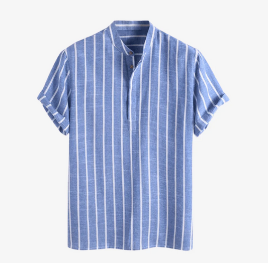 Chemise Lin Homme Côte d'Azur Rayée Été - BerlinGlamour