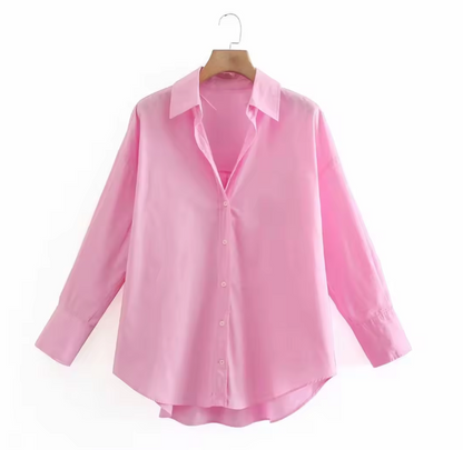 Chemisier femme satin vert émeraude manches longues