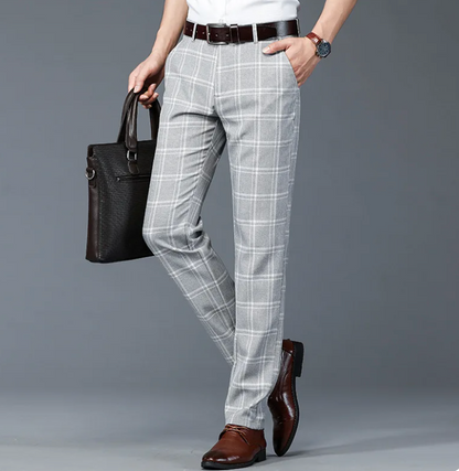 Pantalon chino élastique homme carreaux confortable