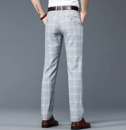 Pantalon chino élastique homme carreaux confortable