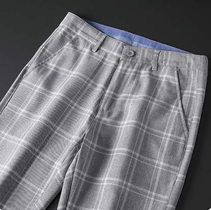 Pantalon chino élastique homme carreaux confortable