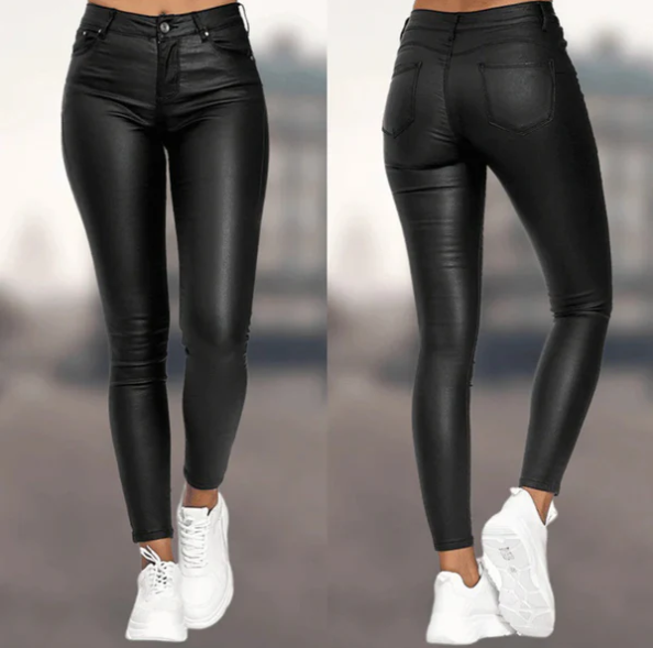 Jean Femme Slim Taille Haute avec Poches et Fermeture Éclair - PanierRoyale