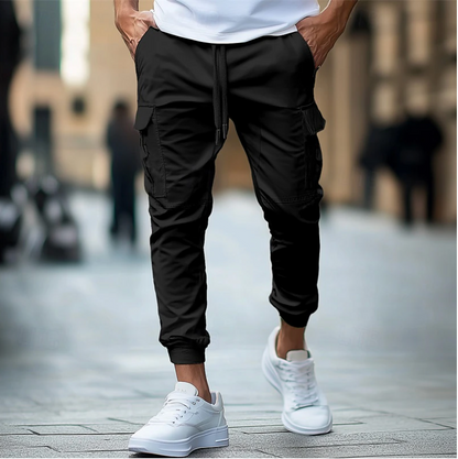 Pantalon Homme Cargo Noir Foncé et Confortable