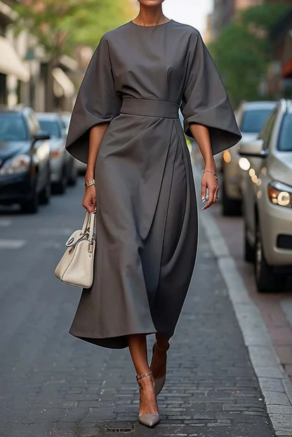 Robe Hiver Midi Manches Longues Féminine