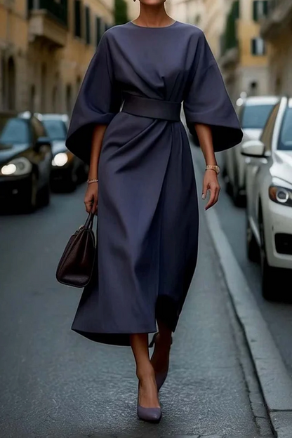 Robe Hiver Midi Manches Longues Féminine
