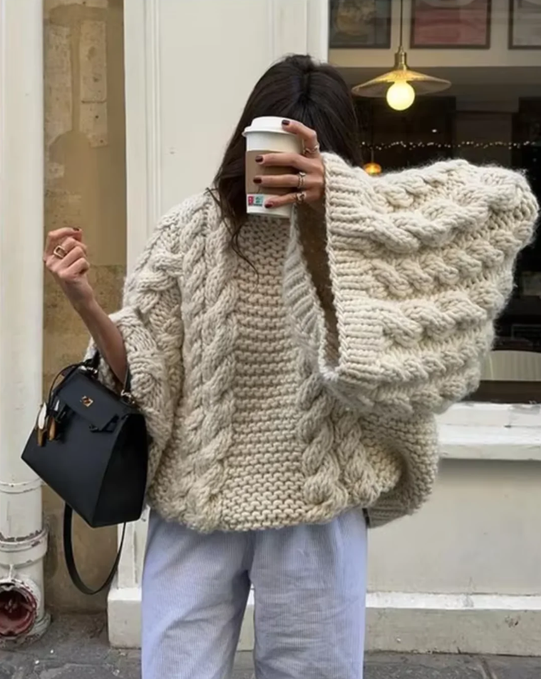Pull Femme Col Rond Chaud et Confortable Hiver