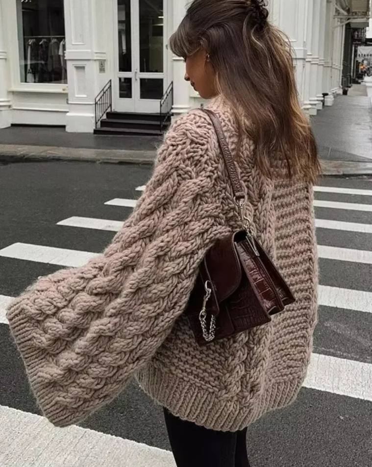Pull Femme Col Rond Chaud et Confortable Hiver