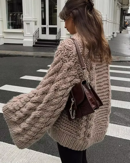 Pull Femme Col Rond Chaud et Confortable Hiver