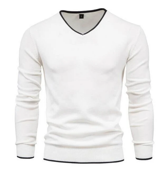 Pull Homme Slim Fit Col V Taille Parfaite - PanierRoyale