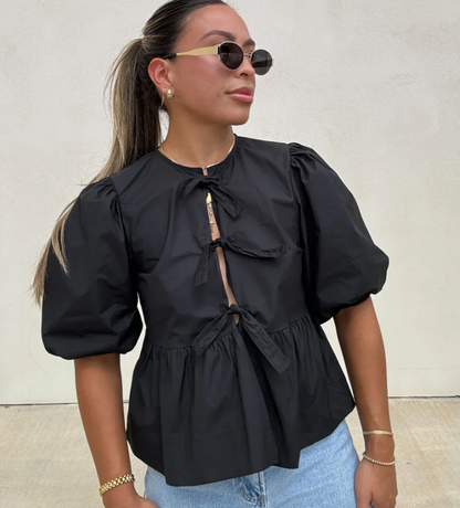Blouse Femme Rayée Manches Longues Élégante