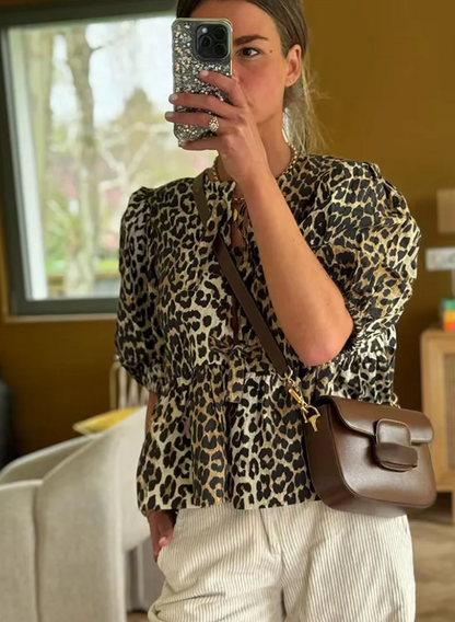 Blouse Femme Rayée Manches Longues Élégante
