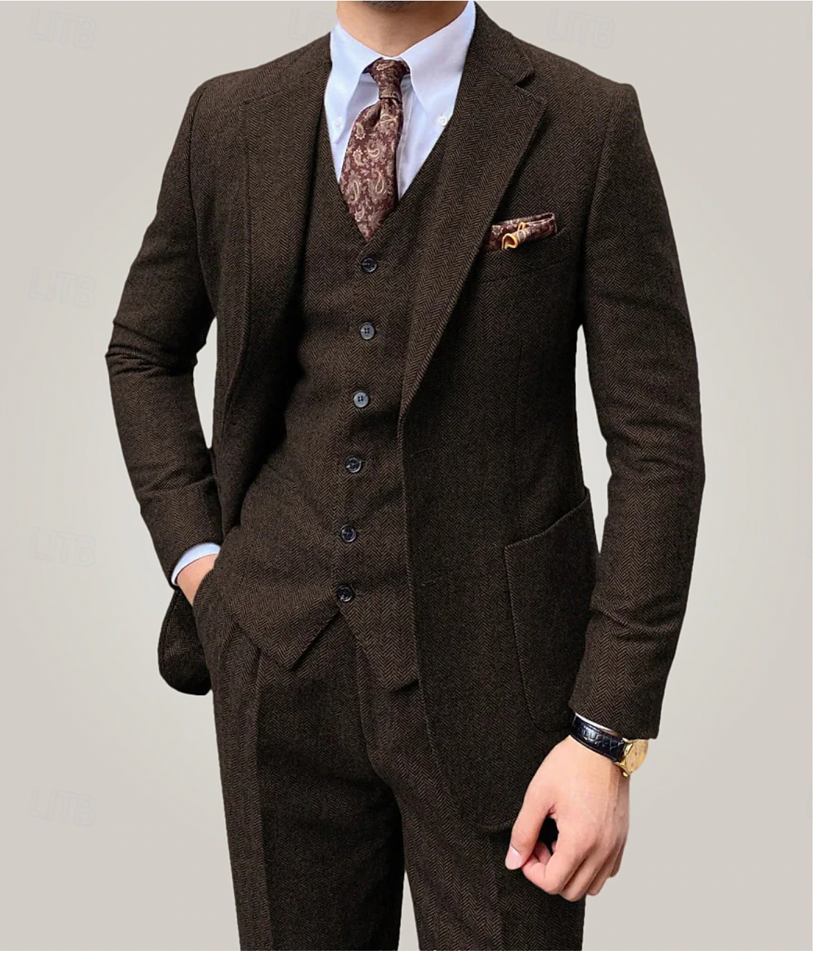 Costume Mariage Homme 3 Pièces Classique Élégant - PanierRoyale