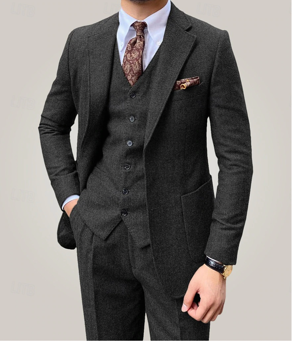 Costume Mariage Homme 3 Pièces Classique Élégant
