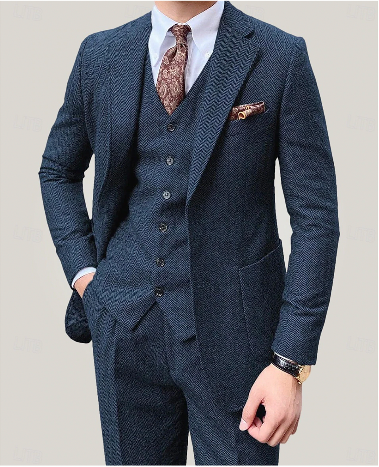 Costume Mariage Homme 3 Pièces Classique Élégant