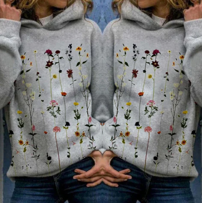 Veste femme à capuche fleurie tendance - PanierRoyale