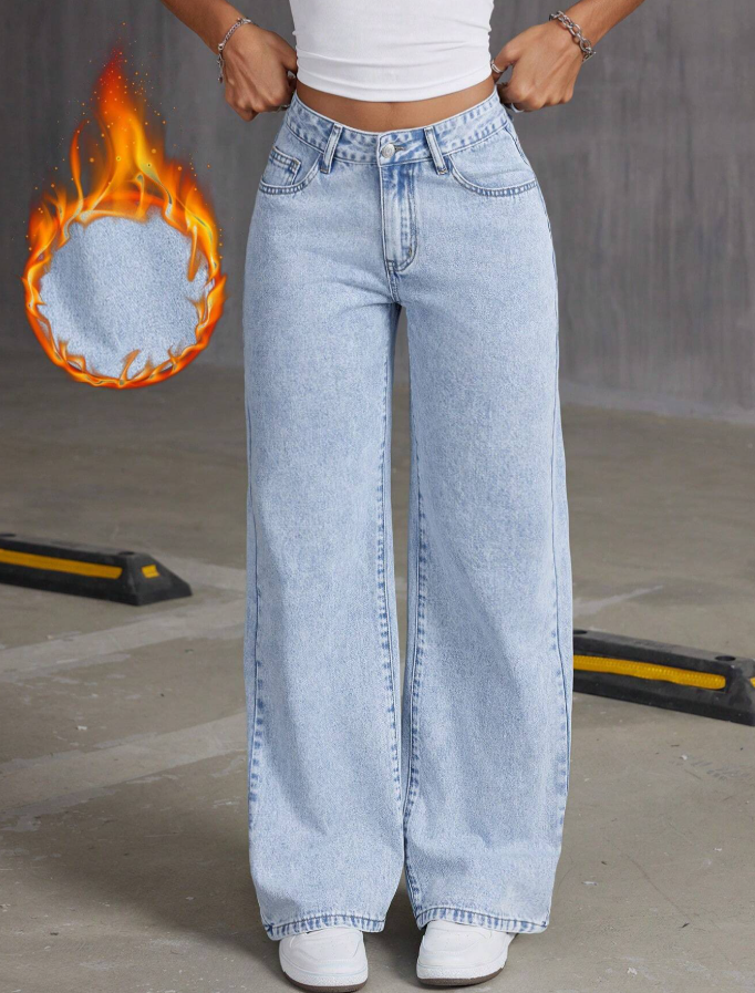 Pantalon Jeans Évasé Fleuri Été pour Femme - PanierRoyale
