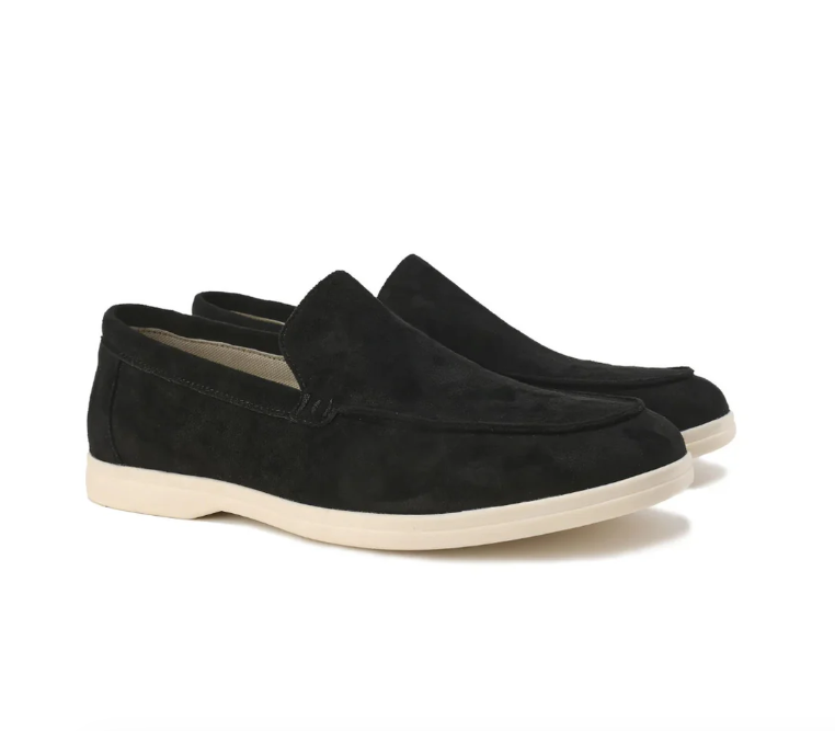 Mocassins Homme Mariage en Cuir Noir Élégant