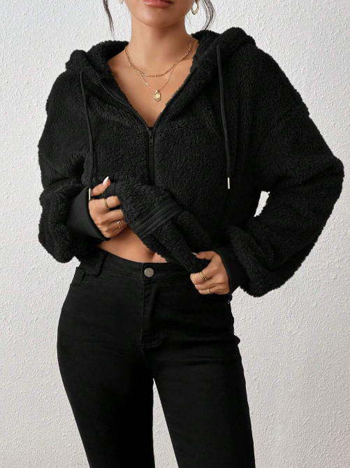 Veste Femme Hiver Douillette – Cardigan Polaire Élégant et Chaud pour Femme