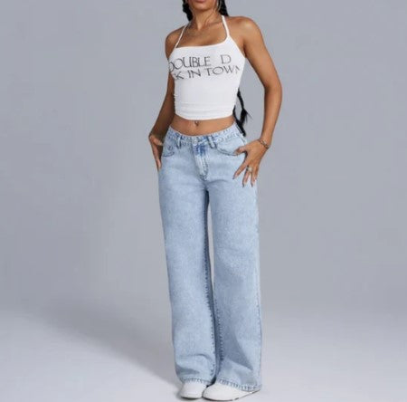 Jean Décontracté Femme Taille Élastique