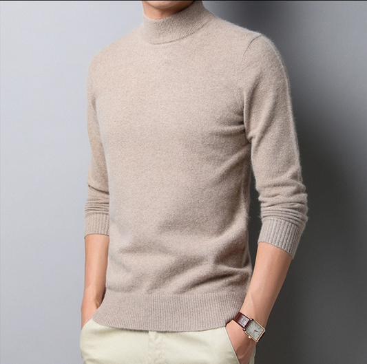Pull Homme en Laine Mélangée Col Roulé Chic - PanierRoyale
