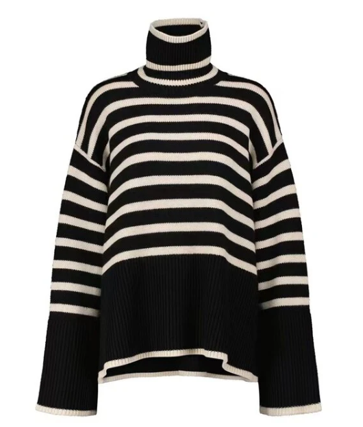 Pull Femme Rayé Col Rond Décontracté et Confortable