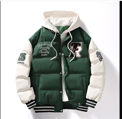 Veste Imperméable Hiver pour Homme avec Capuche et Fermeture Éclair