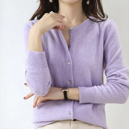 Cardigan Femme Manches Longues Boutons Classique