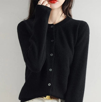 Cardigan Femme Manches Longues Boutons Classique