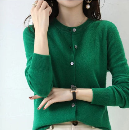 Cardigan Femme Manches Longues Boutons Classique