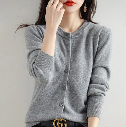 Cardigan Femme Manches Longues Boutons Classique