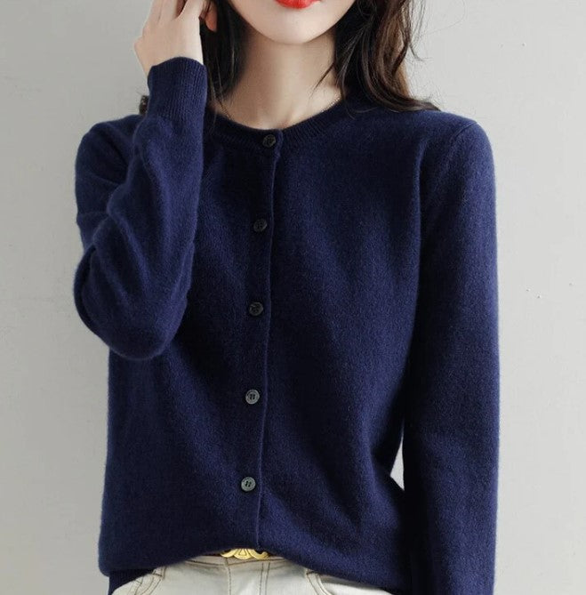 Cardigan Femme Manches Longues Boutons Classique