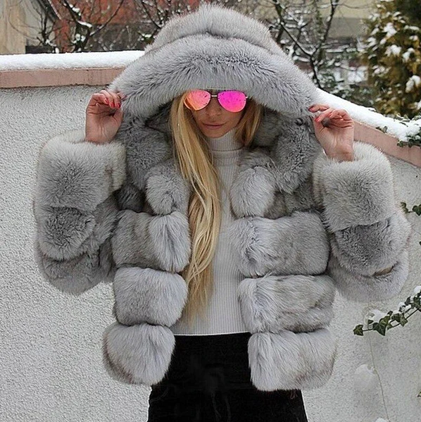Veste Femme Hiver Doublée Fourrure Artificielle Chaude - PanierRoyale