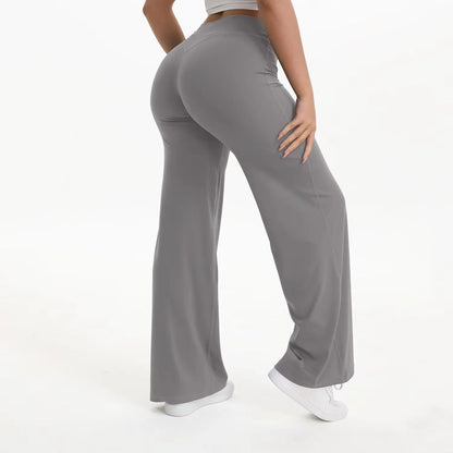 Pantalon Yoga Femme Taille Haute Fluide Coupe Large