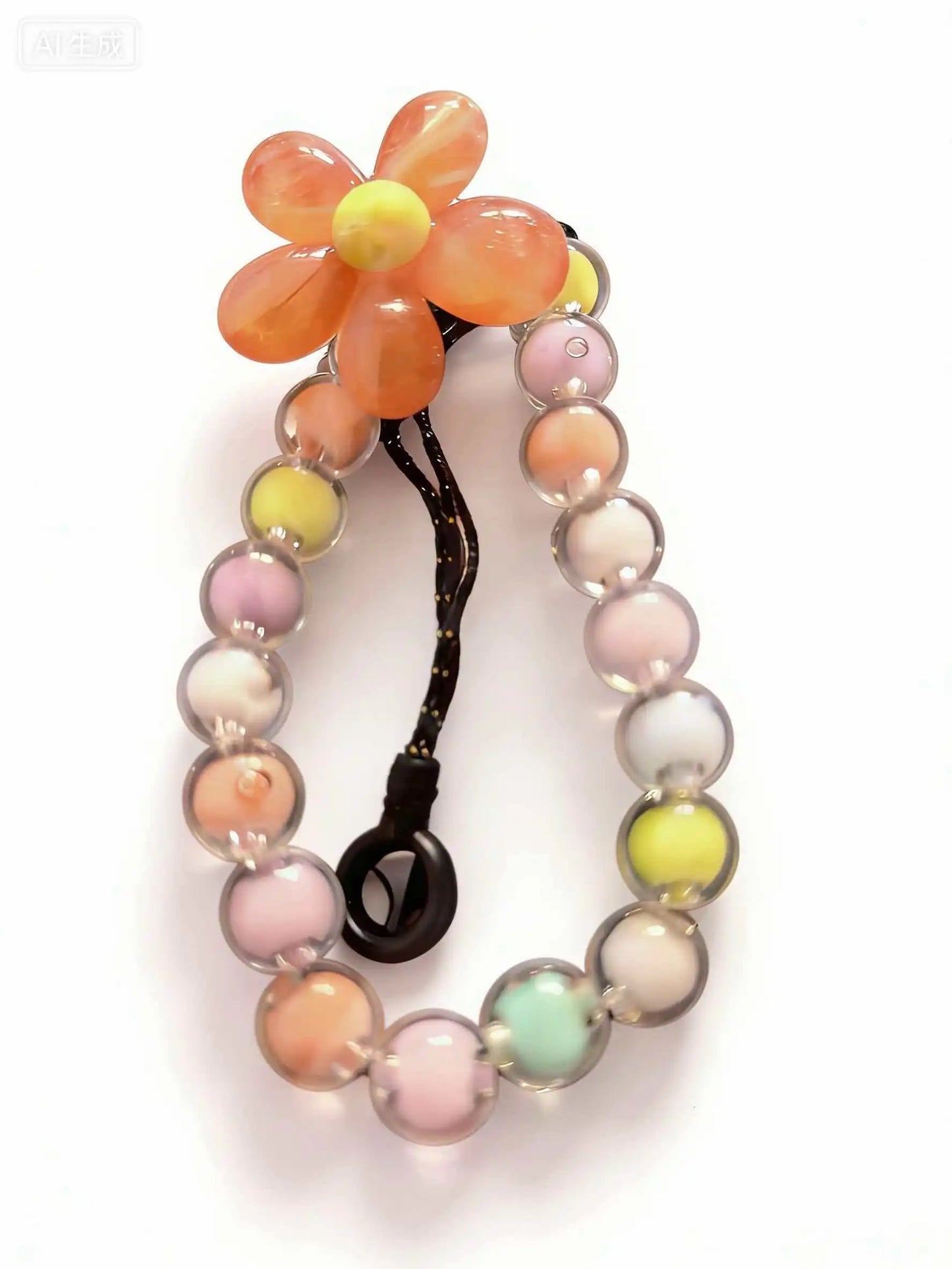 Dragonne téléphone Femme Perles Fait Main Décoration Fleur