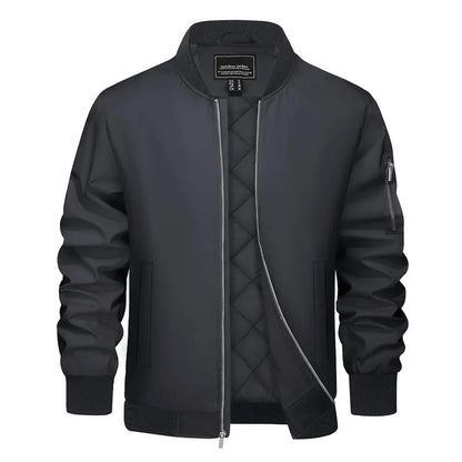 Veste bomber Homme Noir avec Fermeture Éclair Zip