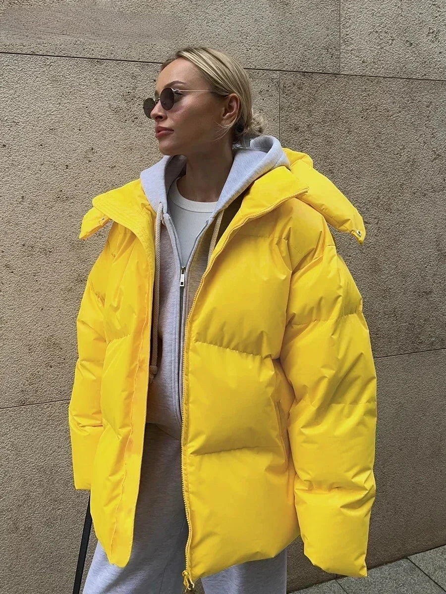 Manteau Femme Hiver Chic avec Capuche et Poches Warmes