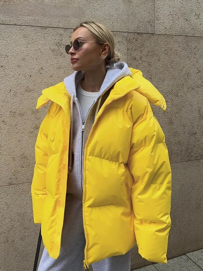 Manteau Femme Hiver Chic avec Capuche et Poches Warmes