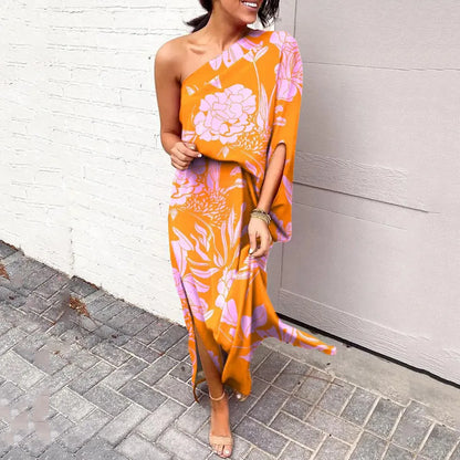Robe Femme Élégante Taille Midi en Coton Doux