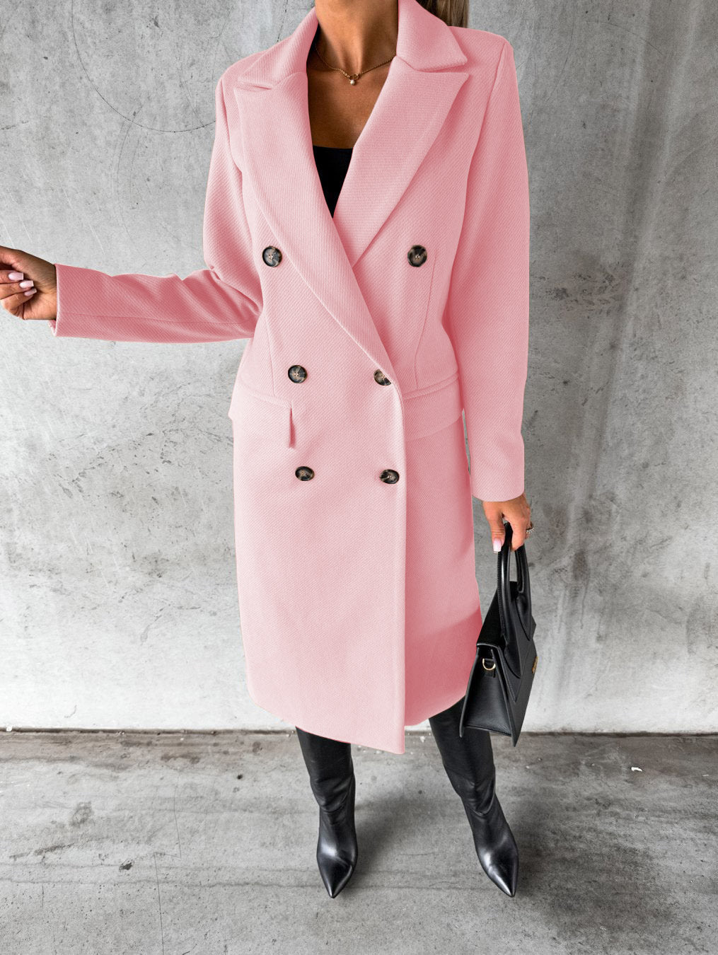 Manteau Femme Élégant Long à Boutons