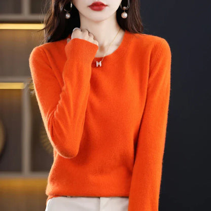 Pull Femme Cachemire Col Rond Coupe Confortable